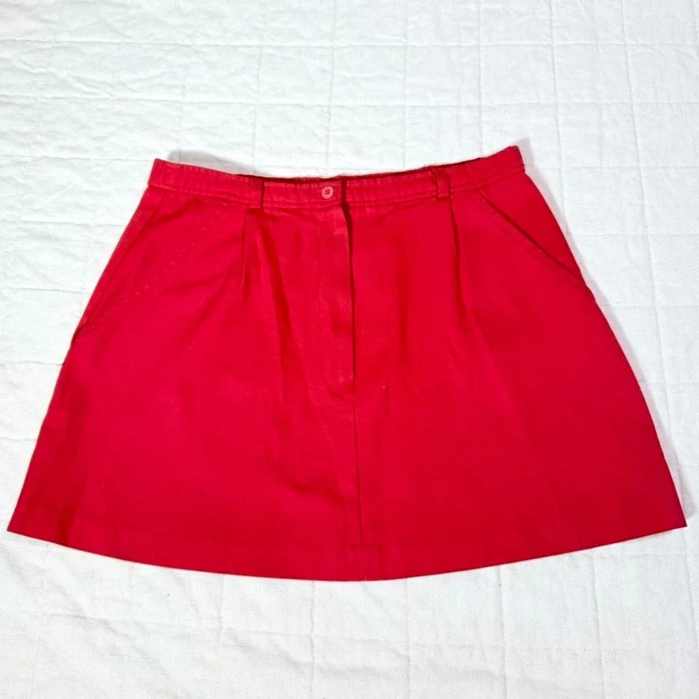 Vintage RR Sportwear Red Cotton Mini‎ Skirt – Size M (Fits S, Made in California